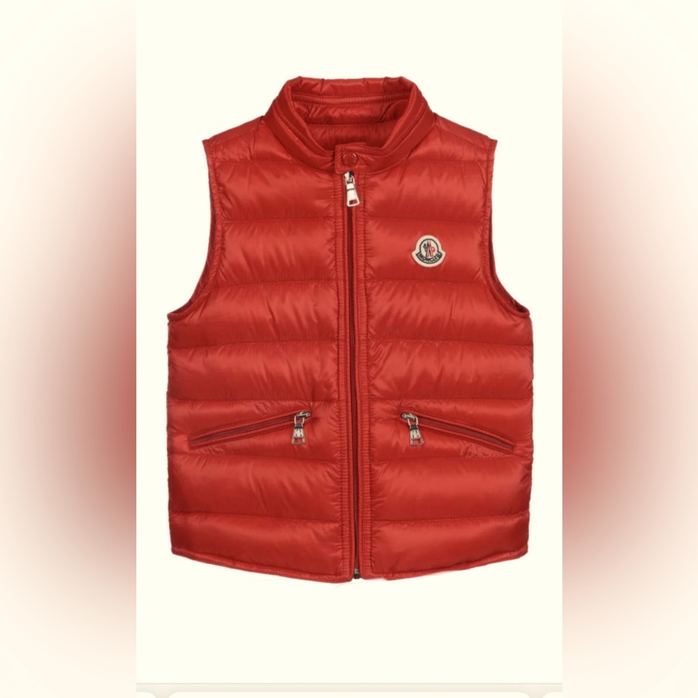 Classic RED Moncler Gui Puffer Goose Down Vest 14Y XS/S EUC